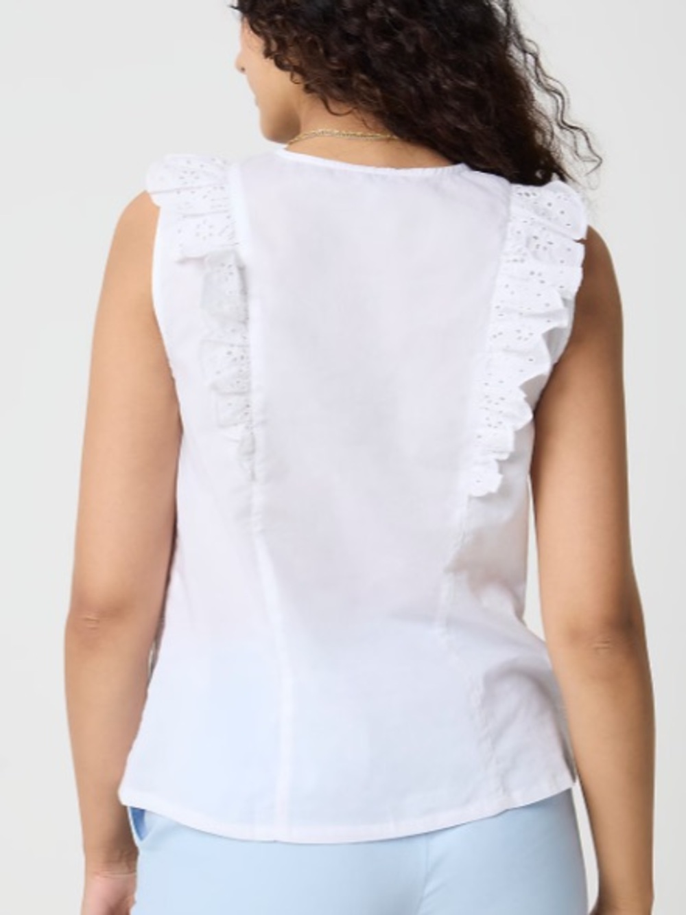 J crew white Eyelet flutter-sleeve top - Picture 3 of 4